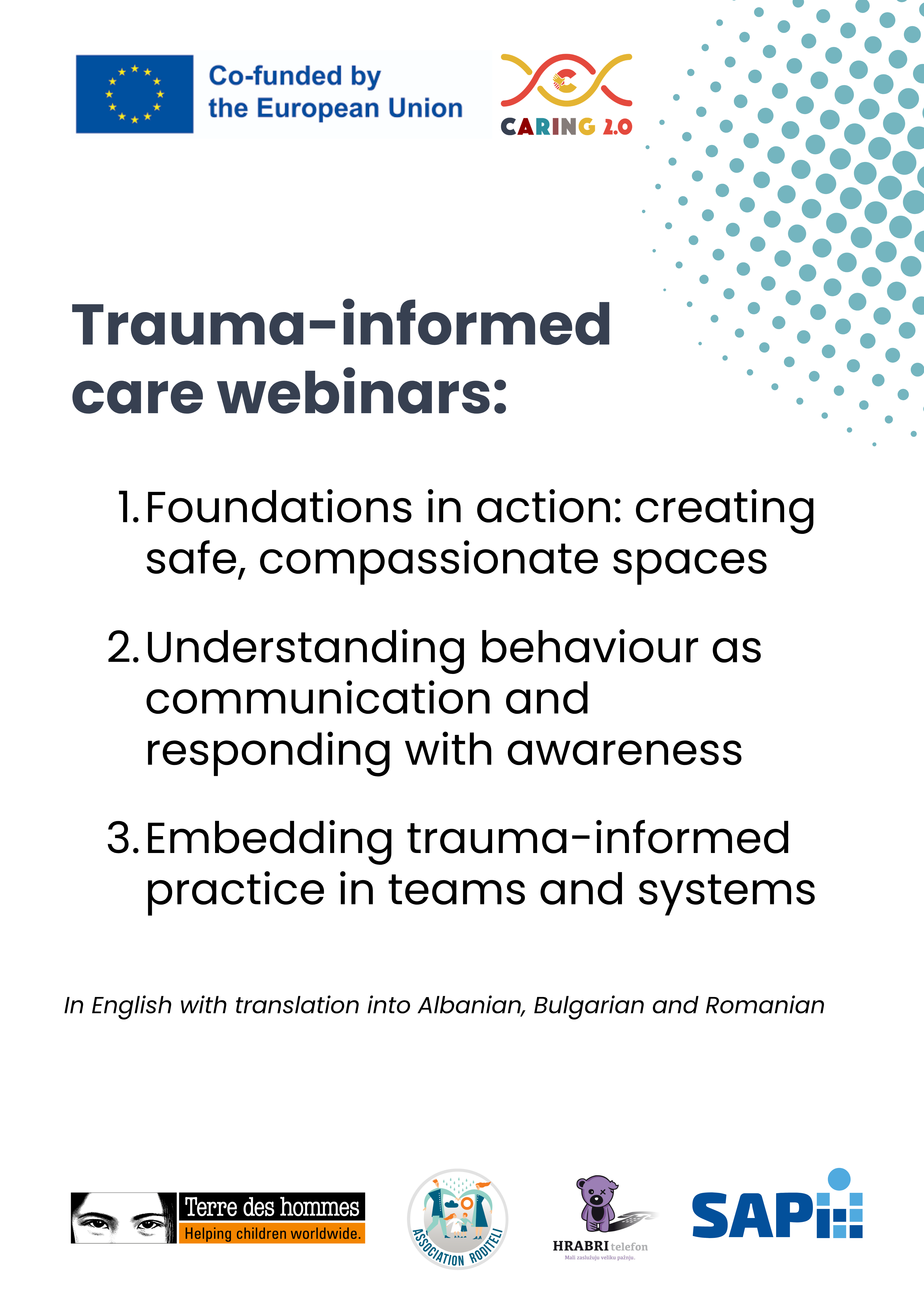 CARING 2.0: Trauma-informed care webinars (recordings)